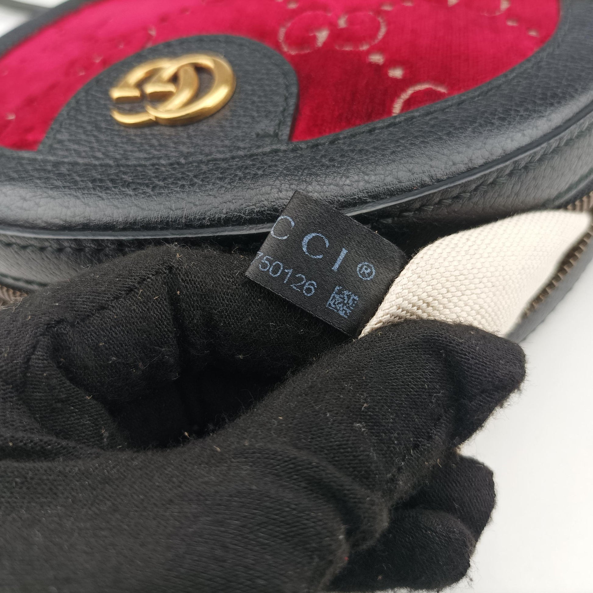 Ophidia Red×black Velour×leather 574978 F028750126オフィディア レッド×ブラック ベロア×レザー 574978 F028750126
