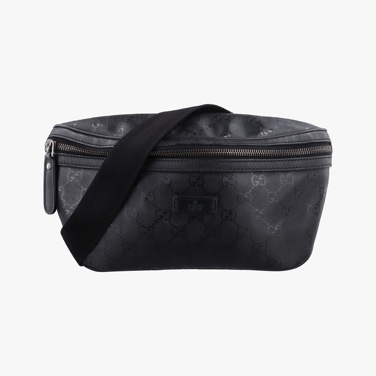Pre-owned Gucci GG Supreme Black PVC coated canvas 233269 bum bag/waist bag | stylenewstar