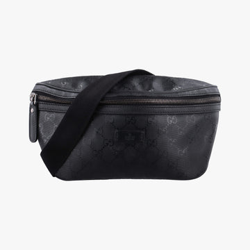 Pre-owned Gucci GG Supreme Black PVC coated canvas 233269 bum bag/waist bag | stylenewstar