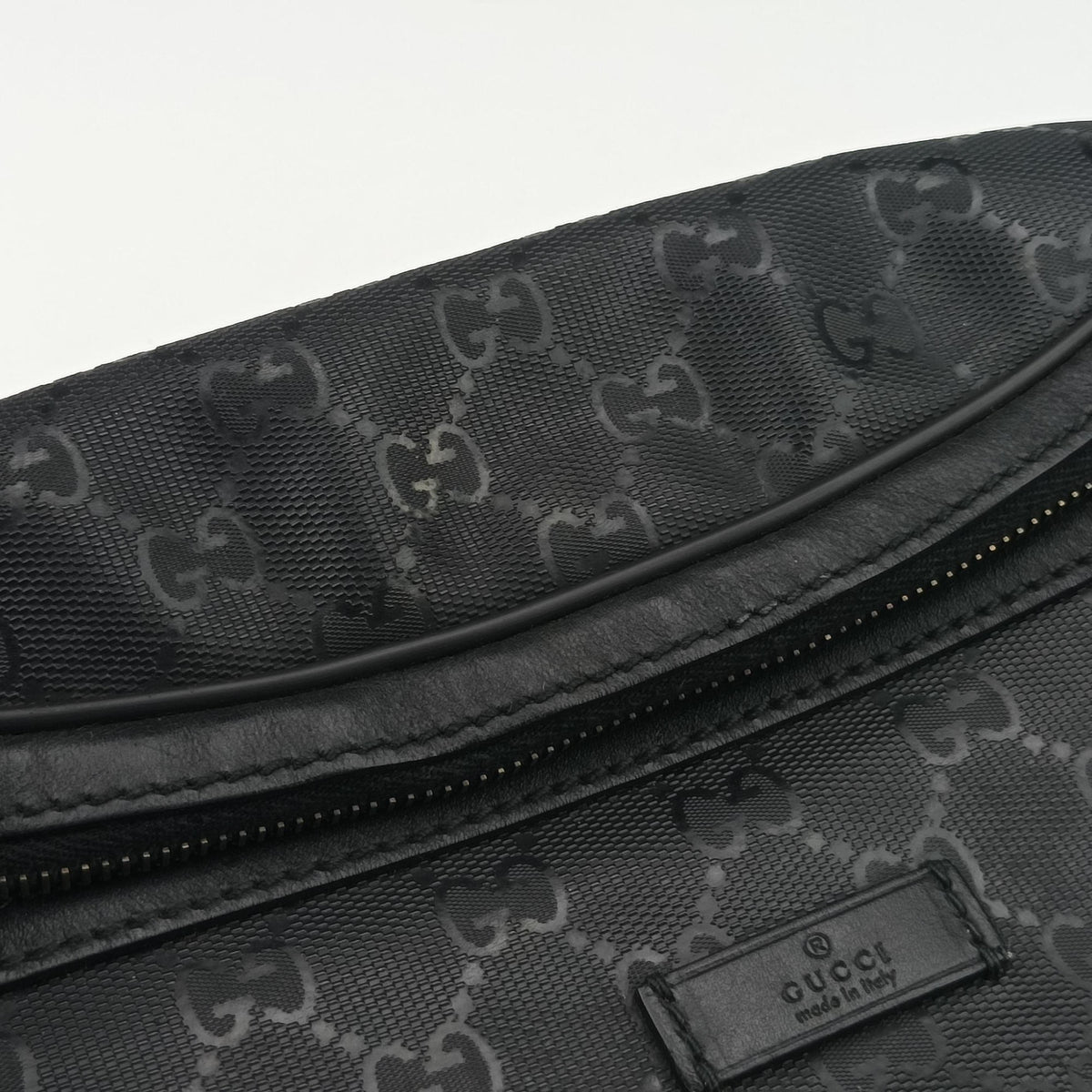 Pre-owned Gucci GG Supreme Black PVC coated canvas 233269 bum bag/waist bag | stylenewstar