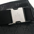 Pre-owned Gucci GG Supreme Black PVC coated canvas 233269 bum bag/waist bag | stylenewstar