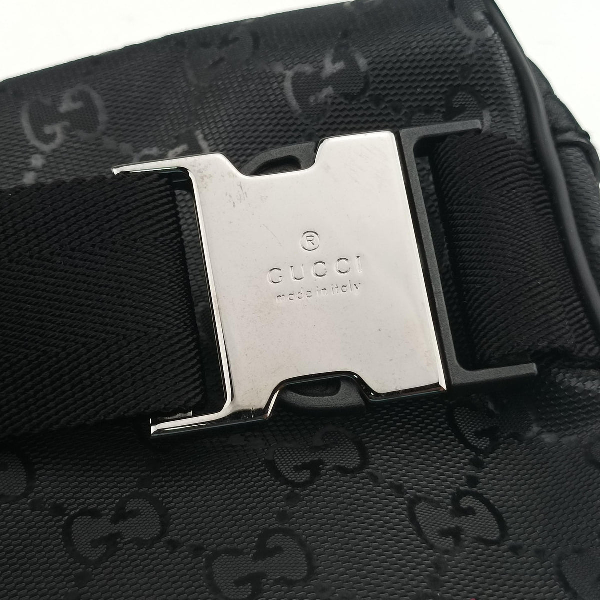 Pre-owned Gucci GG Supreme Black PVC coated canvas 233269 bum bag/waist bag | stylenewstar