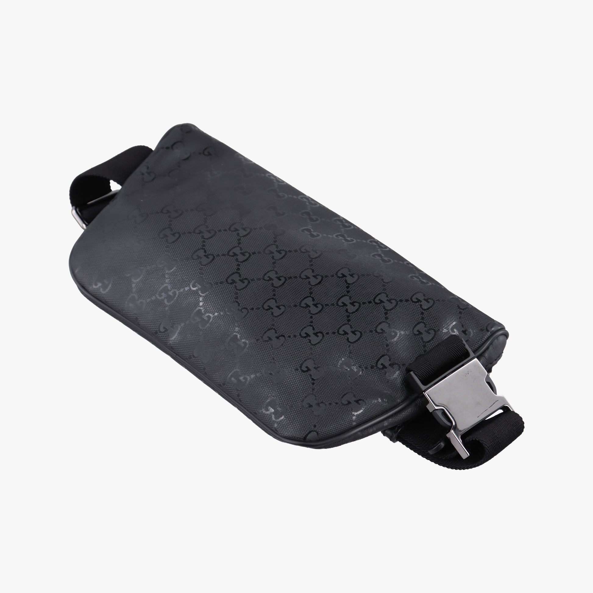 Pre-owned Gucci GG Supreme Black PVC coated canvas 233269 bum bag/waist bag | stylenewstar