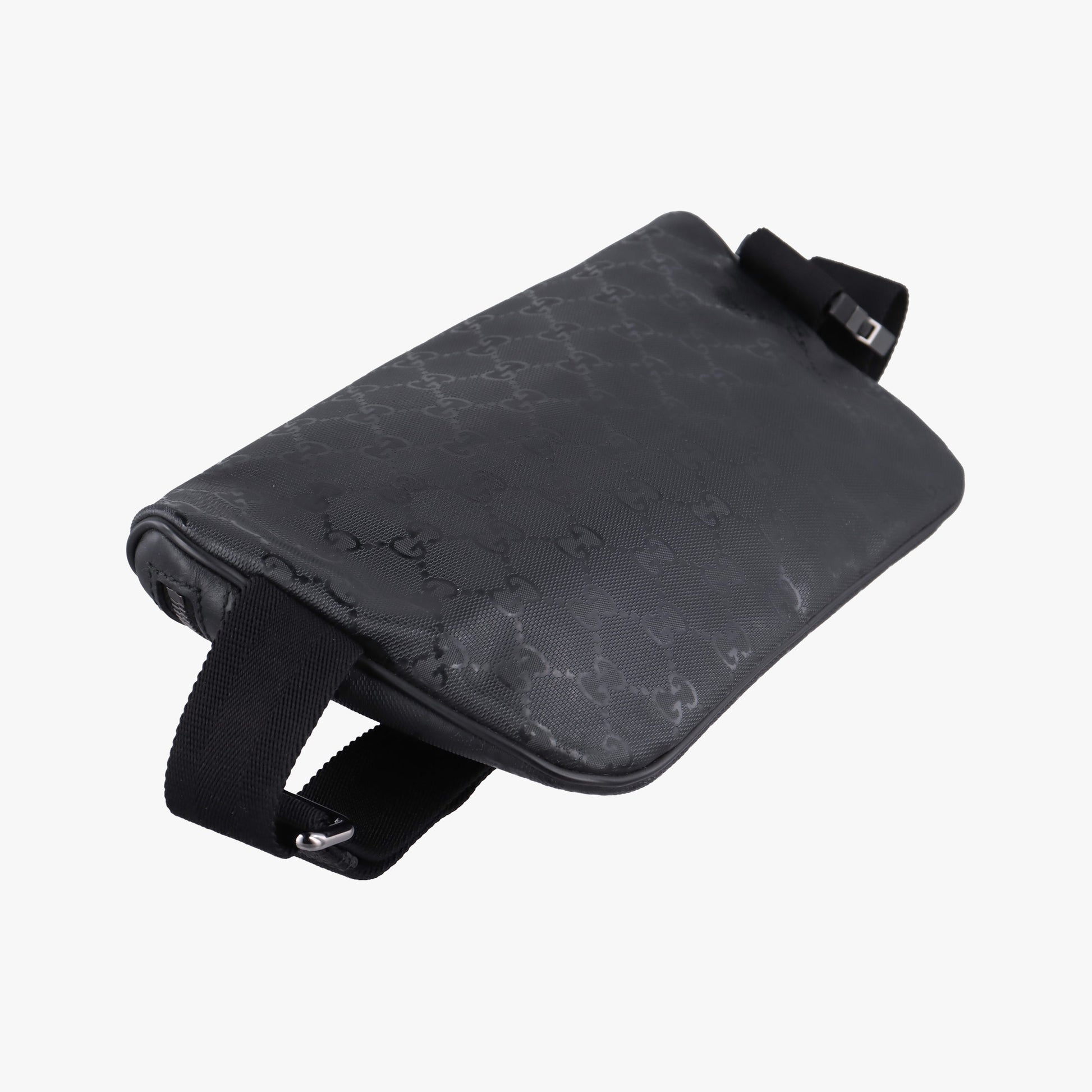 Pre-owned Gucci GG Supreme Black PVC coated canvas 233269 bum bag/waist bag | stylenewstar