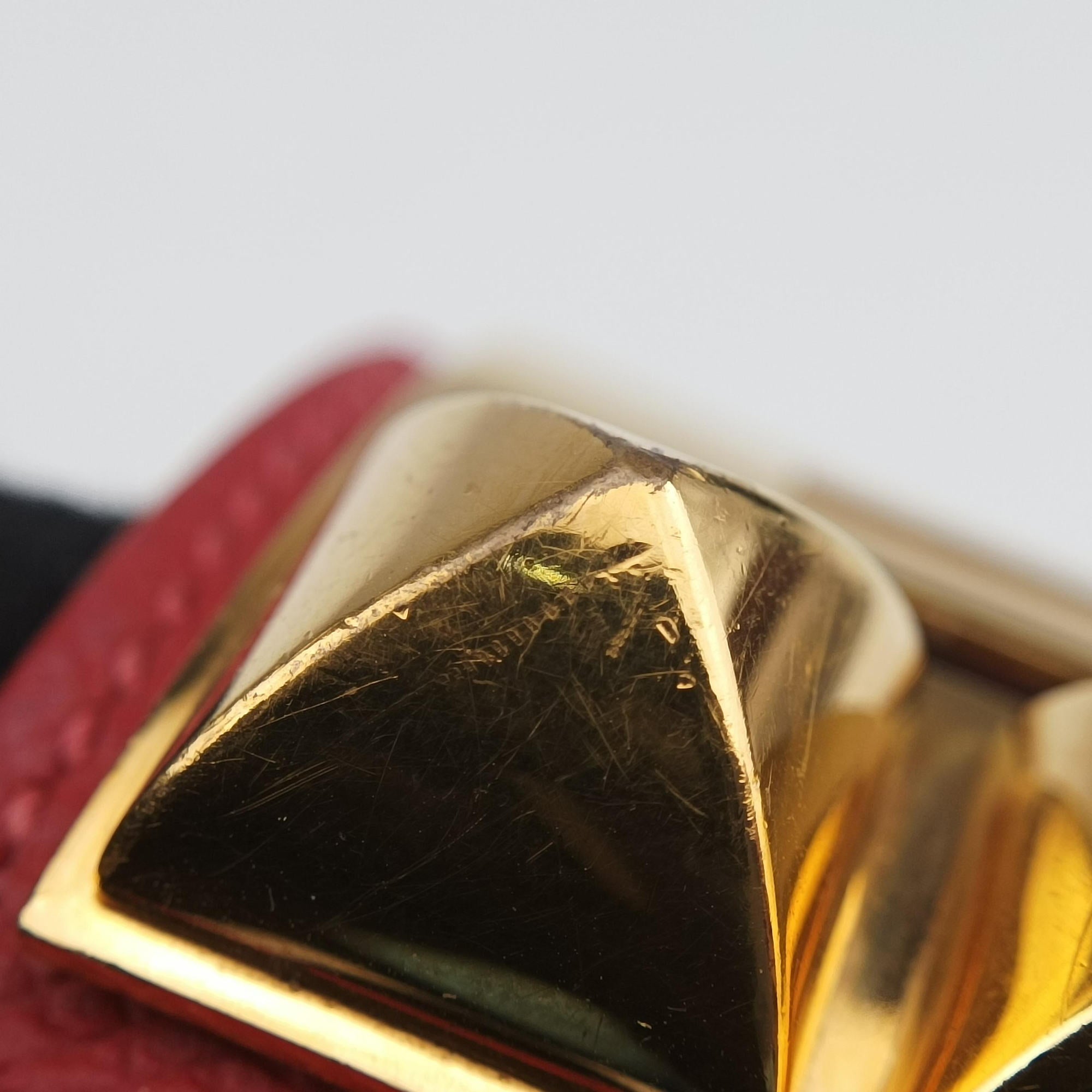 Collier de chien Red×golden Leather × GP S ▢R SIコリエ ド シアン レッド×ゴールド レザー×GP S ▢R SI