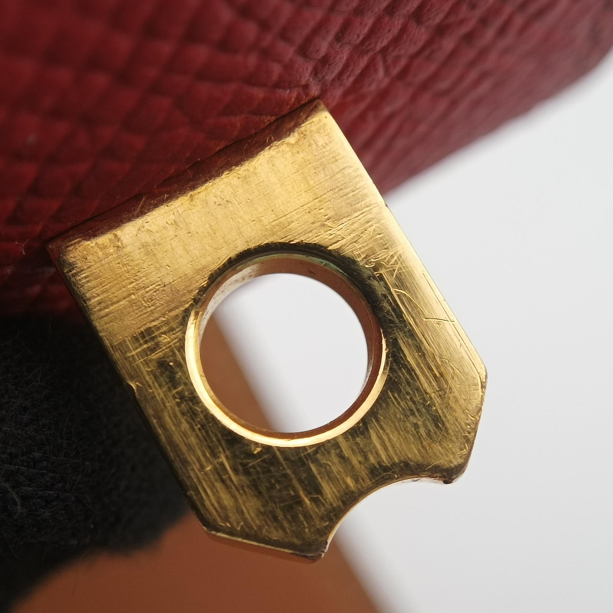 Collier de chien Red×golden Leather × GP S ▢R SIコリエ ド シアン レッド×ゴールド レザー×GP S ▢R SI