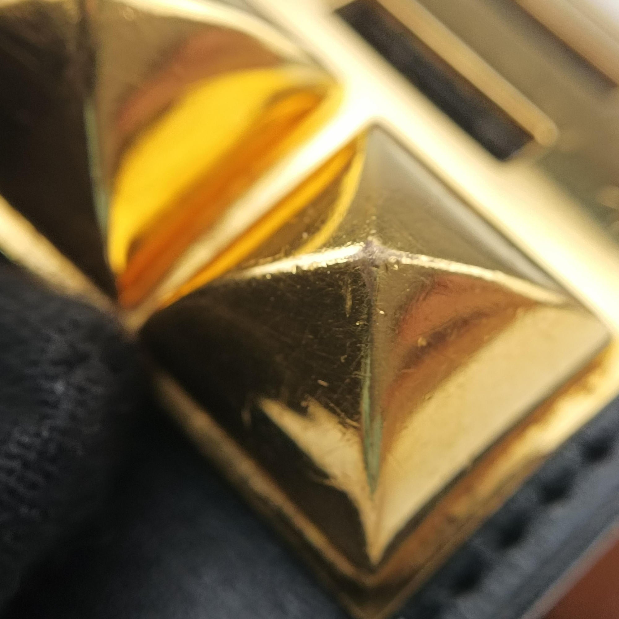 Collier de Chien Black×golden Leather × GP S ▢P Rコリエ ド シアン ブラック×ゴールド レザー×GP S ▢P R