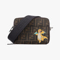 Pre-owned Fendi Pokemon collaboration Dragonite Organizer Cam FF Brown canvas 7M0357 shoulderbag | stylenewstar