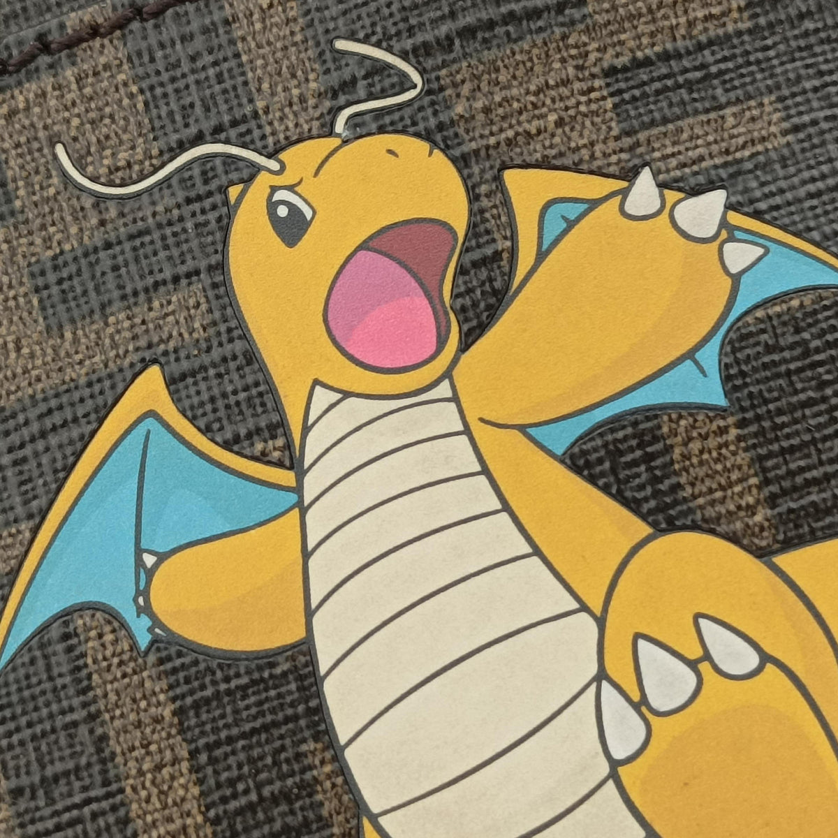 Pre-owned Fendi Pokemon collaboration Dragonite Organizer Cam FF Brown canvas 7M0357 shoulderbag | stylenewstar