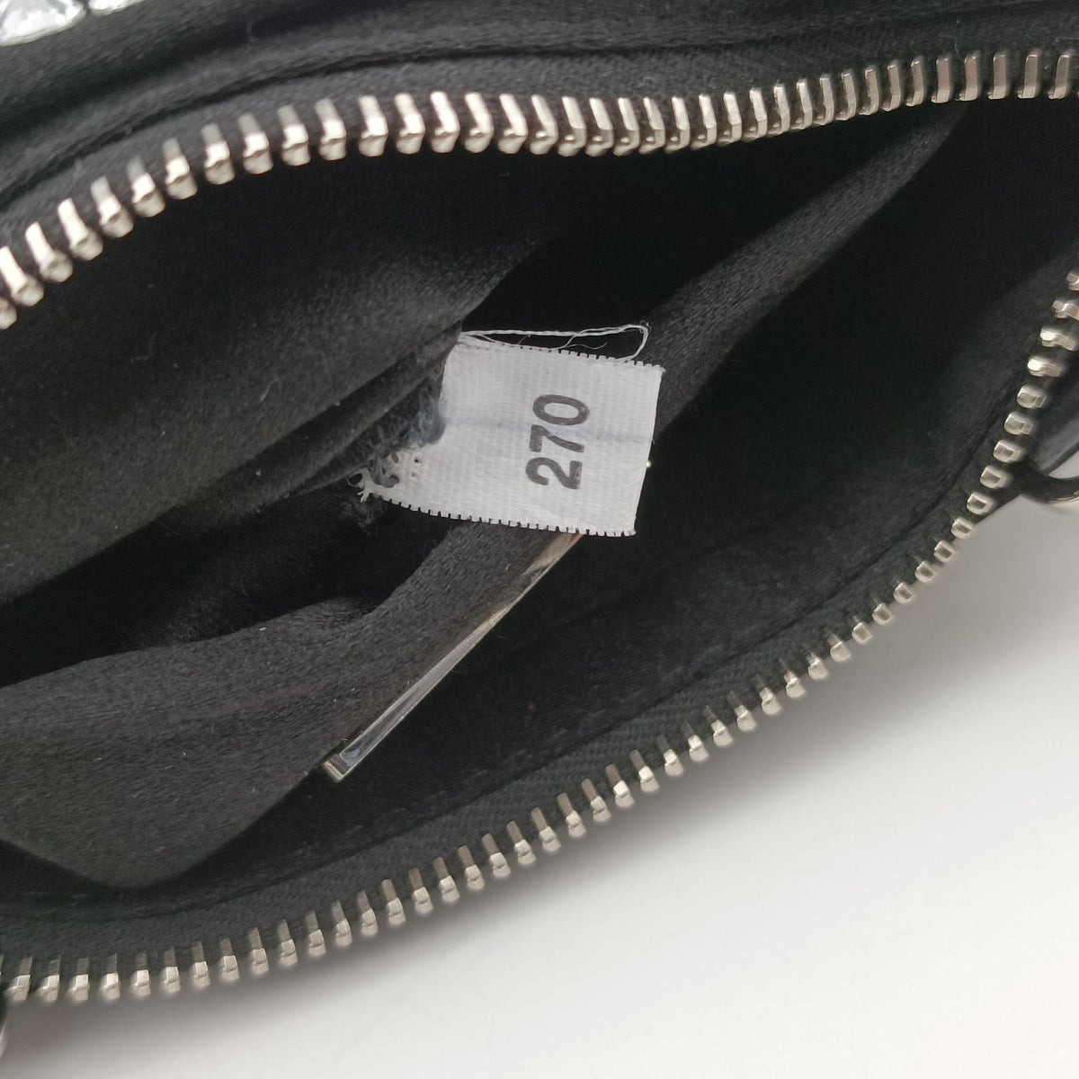 Pre-owned Prada Rosa Satin Crystal Mini Tote Silver Rhinestone 1BA253 shoulderbag | stylenewstar