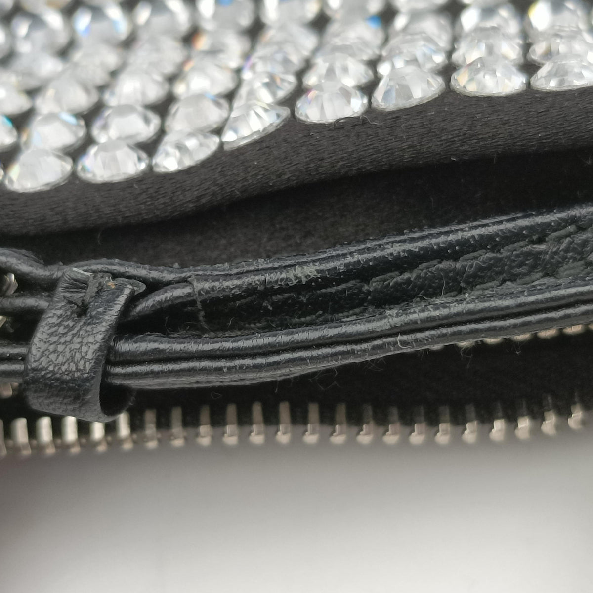 Pre-owned Prada Rosa Satin Crystal Mini Tote Silver Rhinestone 1BA253 shoulderbag | stylenewstar