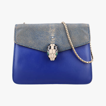 Serpenti Blue Galuchat Skin×Leather LA.L13.37036セルペンティ ブルー ガルーシャスキン×レザー LA.L13.37036