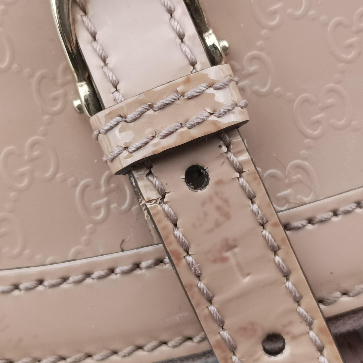 Microguccissima Beige Patent Leather 309617 H014882000マイクログッチシマ ベージュ パテント 309617 H014882000