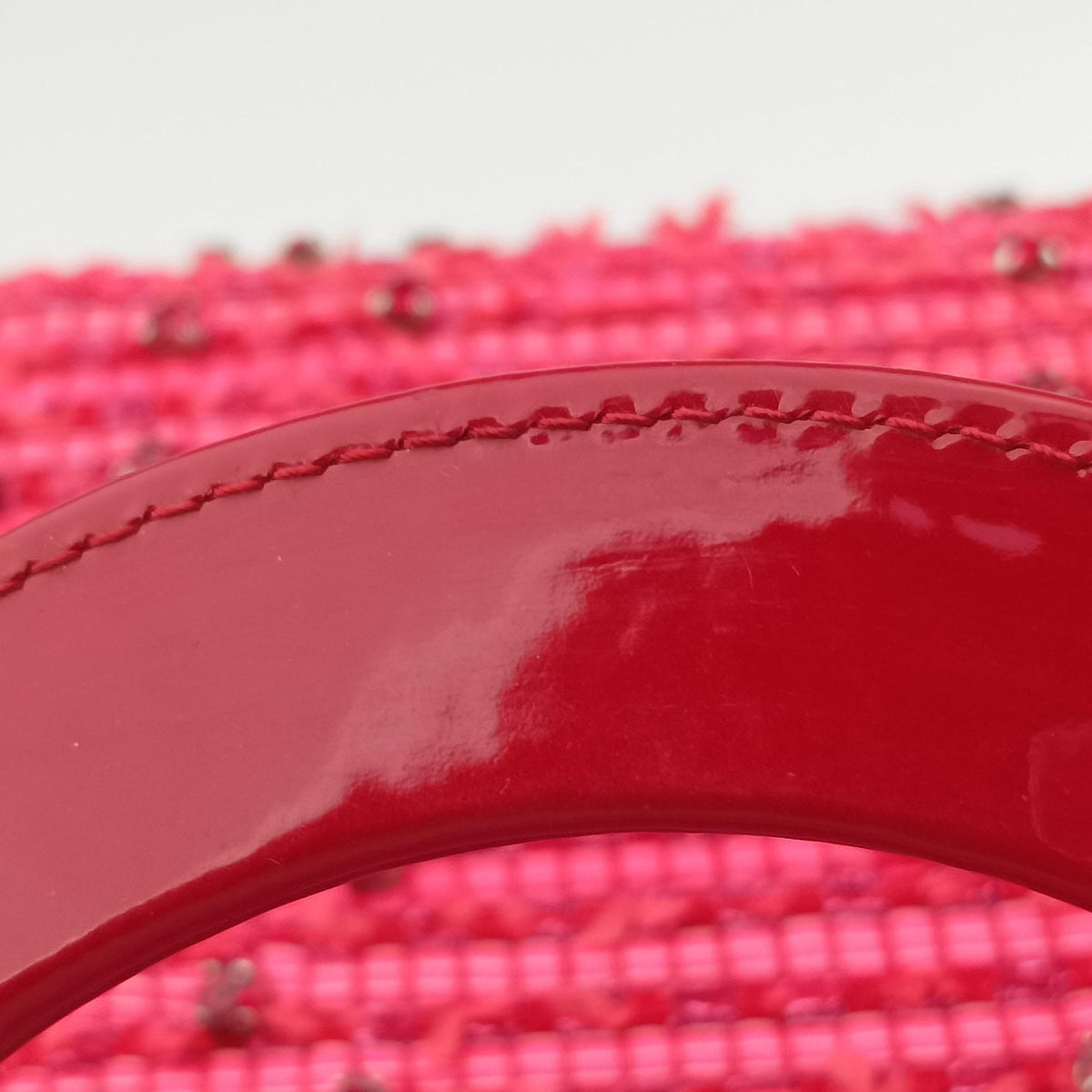 Lady Dior Heart Crystal Cannage Fringe Red×Multicolour Tweed×Enamel 11-MA-1102レディ ディオール ハート クリスタル カナージュ フリンジ レッド×マルチカラー ツイード×エナメル 11-MA-1102