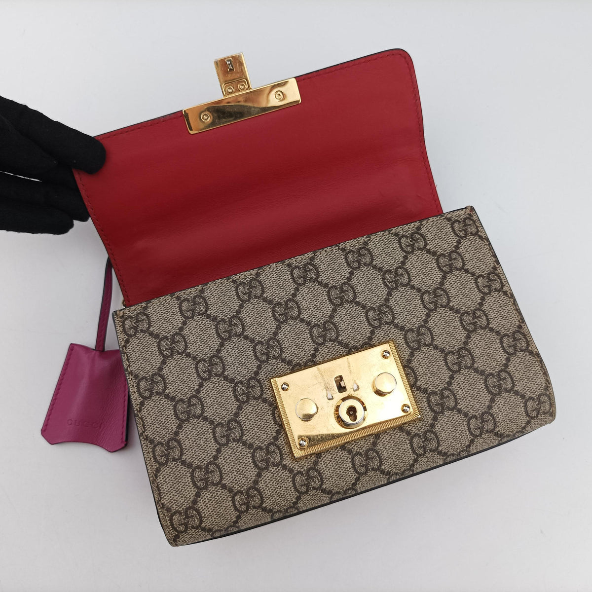 Padlock beige×multi PVC coated canvas×Leather 409487 G020805255パドロック ベージュ×マルチ PVCコーティングキャンバス×レザー 409487 G020805255
