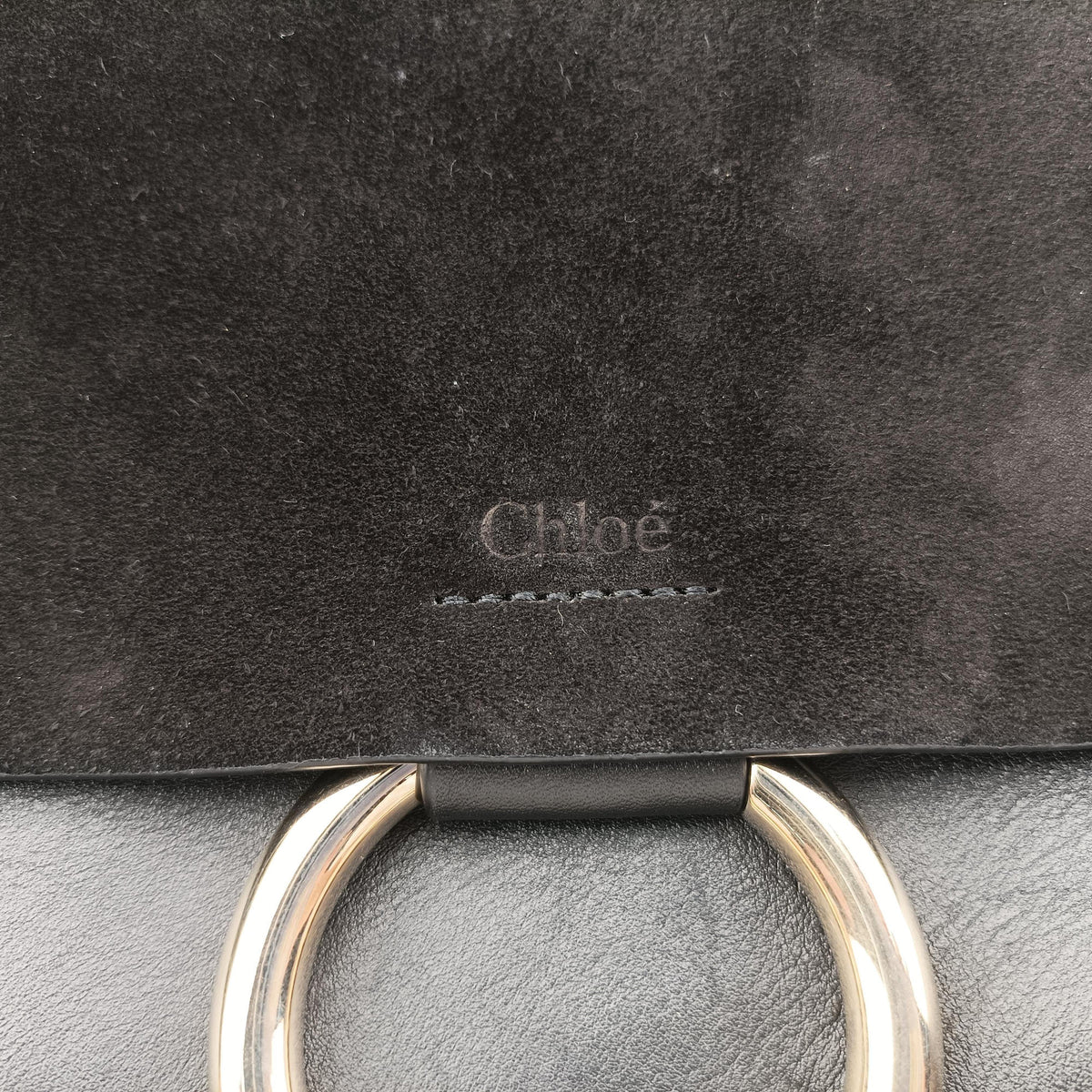 Pre-owned Chloe FAYE Black Leather × suede  shoulderbag | stylenewstar
