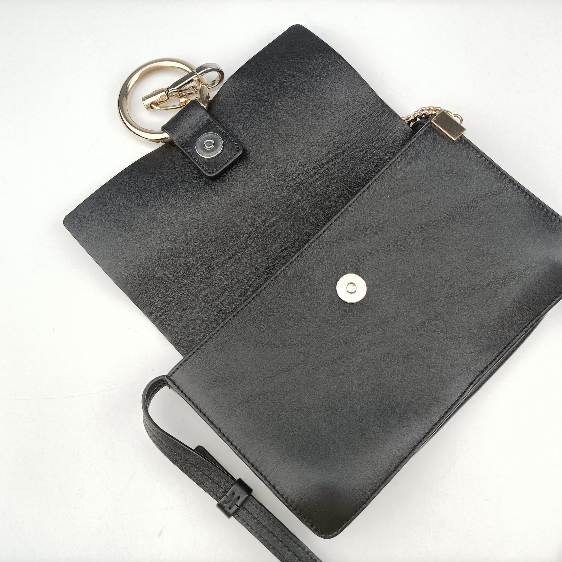 Pre-owned Chloe FAYE Black Leather × suede  shoulderbag | stylenewstar