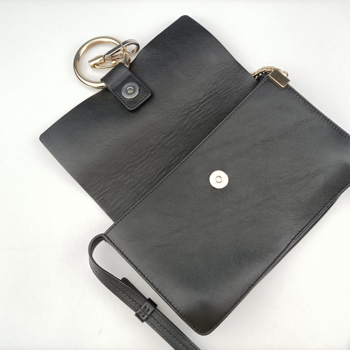 Pre-owned Chloe FAYE Black Leather × suede  shoulderbag | stylenewstar