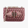 Pre-owned Christian Louboutin Sweet Charity Scarabe Spike Pink Patent  shoulderbag | stylenewstar