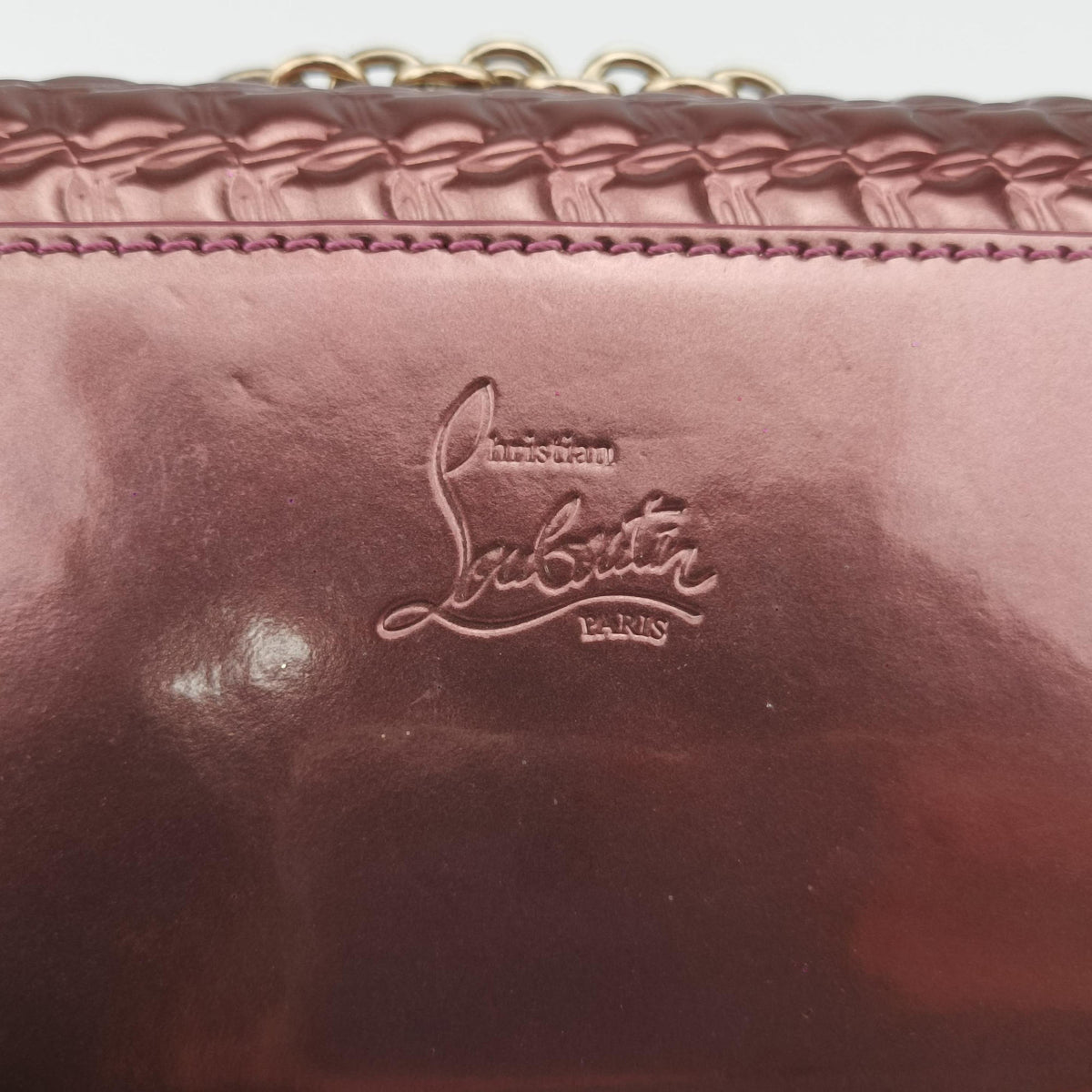 Pre-owned Christian Louboutin Sweet Charity Scarabe Spike Pink Patent  shoulderbag | stylenewstar