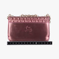 Pre-owned Christian Louboutin Sweet Charity Scarabe Spike Pink Patent  shoulderbag | stylenewstar