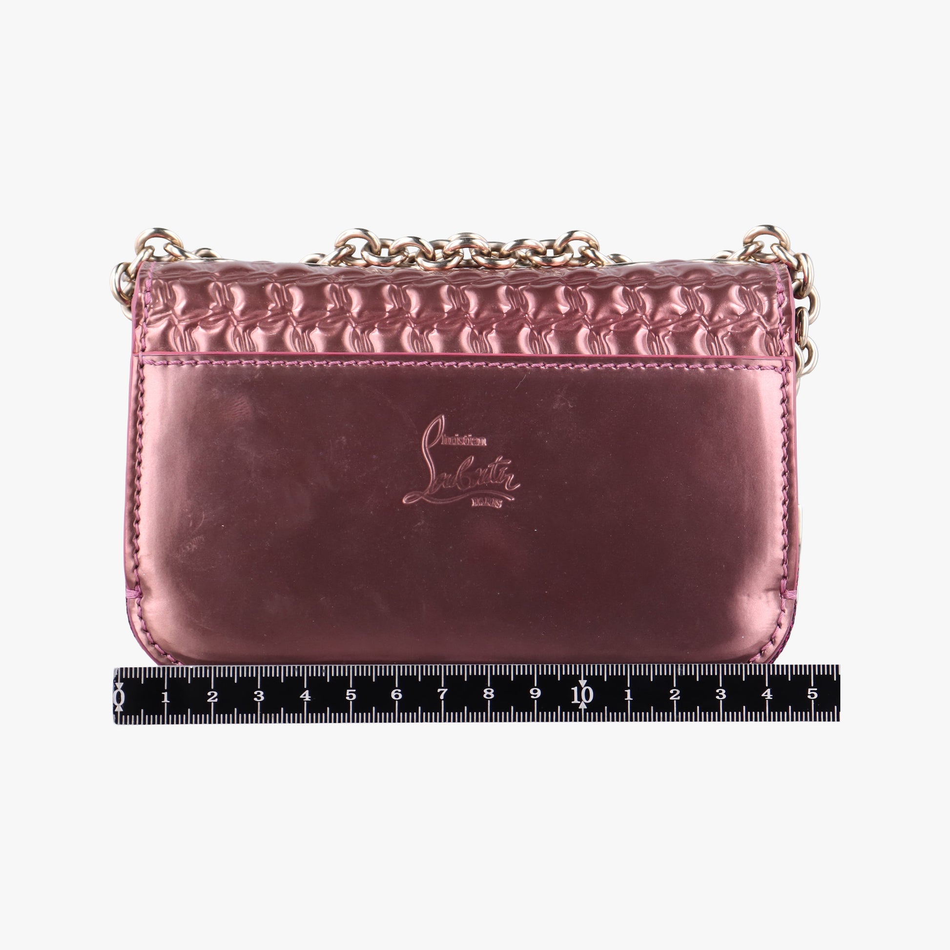 Pre-owned Christian Louboutin Sweet Charity Scarabe Spike Pink Patent  shoulderbag | stylenewstar