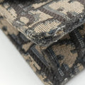Pre-owned Christian Dior Saddle Navy×Gray jacquard×Leather  shoulderbag | stylenewstar