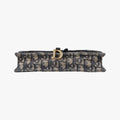 Pre-owned Christian Dior Saddle Navy×Gray jacquard×Leather  shoulderbag | stylenewstar
