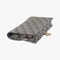 Pre-owned Christian Dior Saddle Navy×Gray jacquard×Leather  shoulderbag | stylenewstar