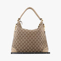 Miss GG Hobo beige×White canvas×leather 326514 D017055745ミス GG ホーボー ベージュ×ホワイト キャンバス×レザー 326514 D017055745