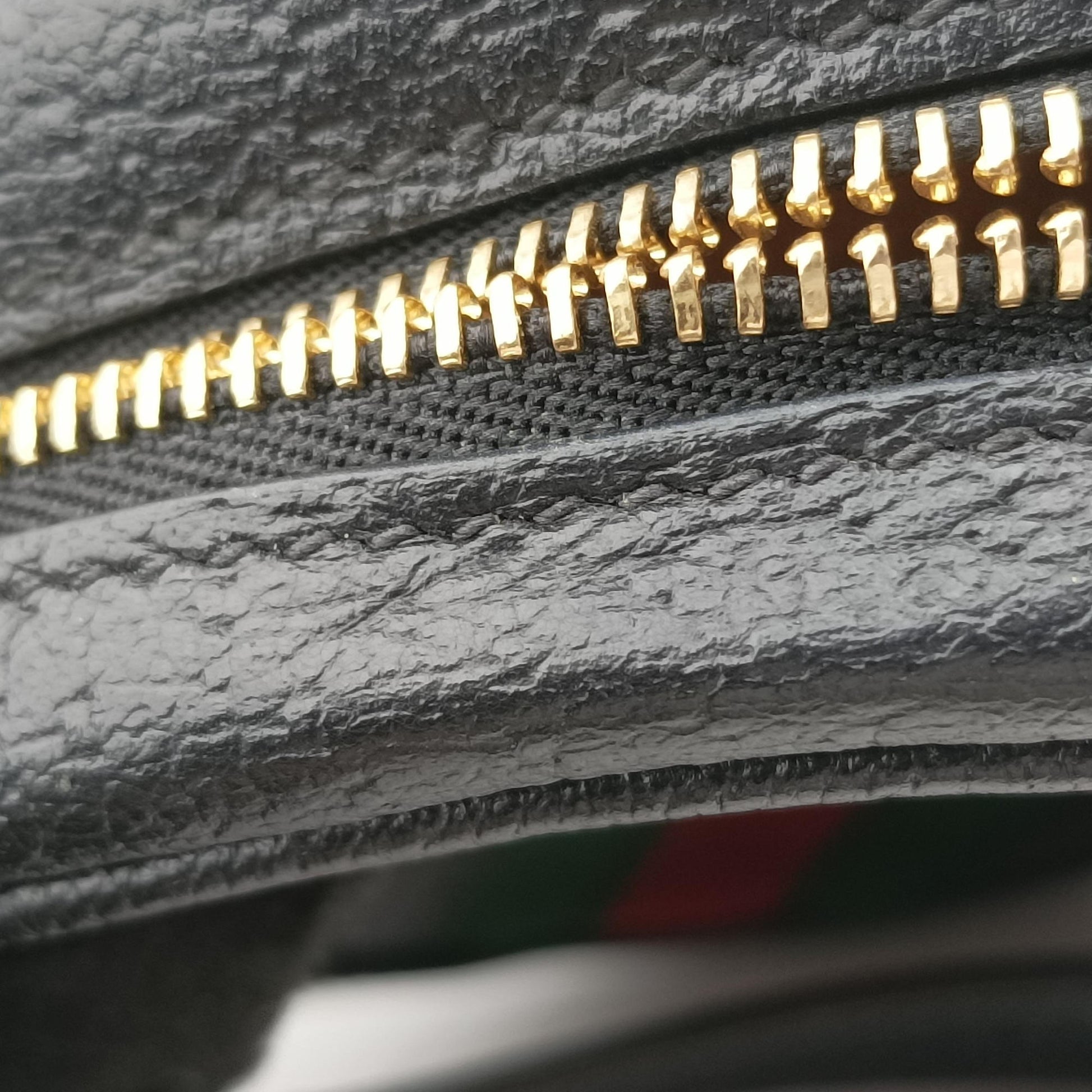 Pre-owned Gucci Ophidia Black×green×red Leather 598661 shoulderbag | stylenewstar