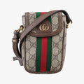 Pre-owned Gucci Ophidia Brown×red×green PVC coated canvas×Leather 598912 shoulderbag | stylenewstar