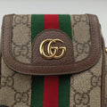 Pre-owned Gucci Ophidia Brown×red×green PVC coated canvas×Leather 598912 shoulderbag | stylenewstar