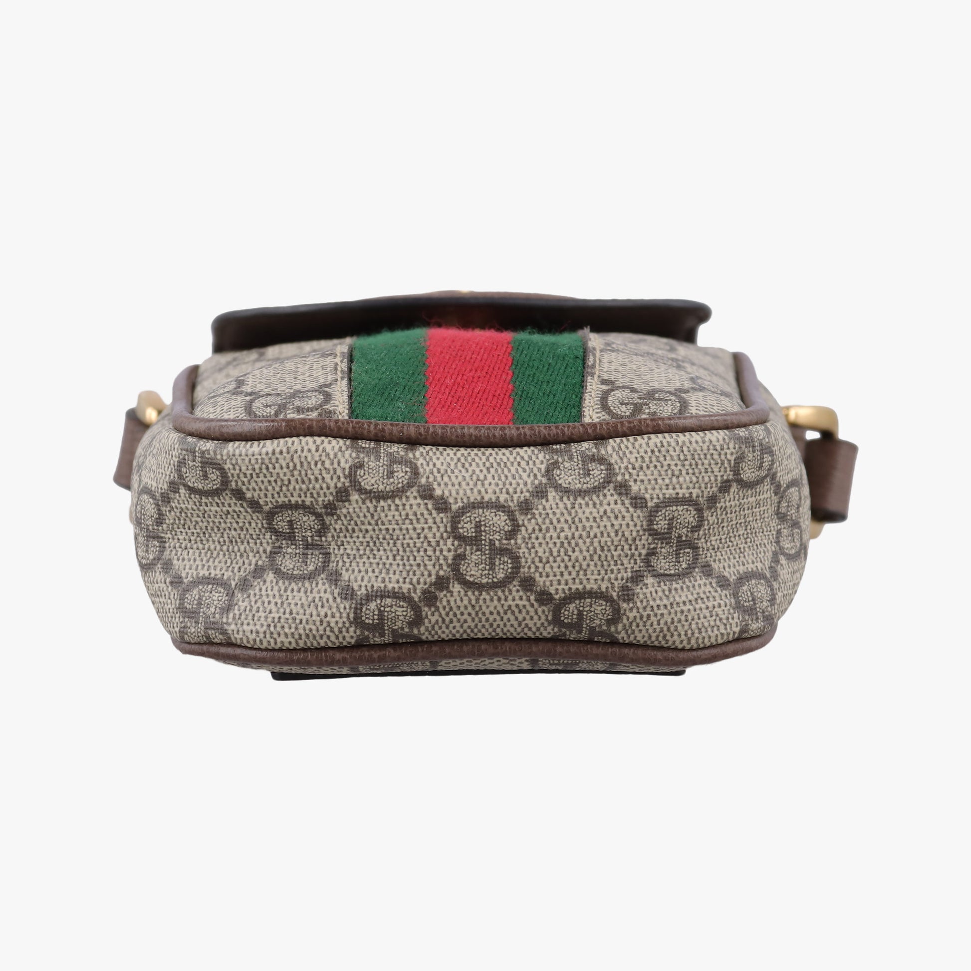 Pre-owned Gucci Ophidia Brown×red×green PVC coated canvas×Leather 598912 shoulderbag | stylenewstar