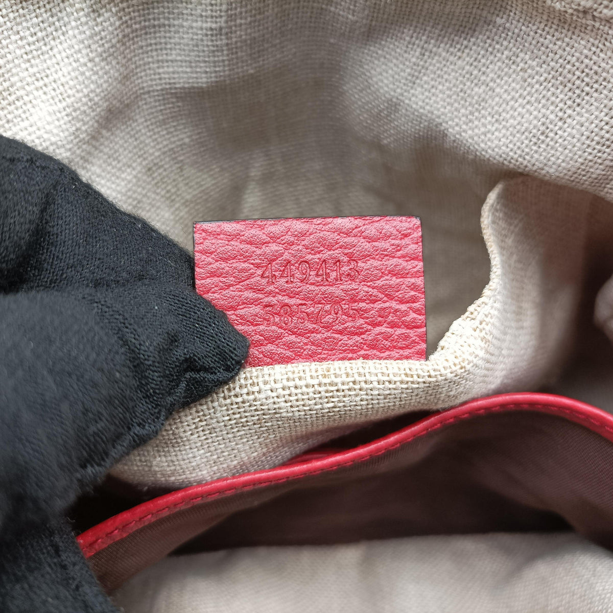 Bree Microguccissima Beige x red Canvas×Leather 449413 I023427209ブリー マイクログッチシマ ベージュ×レッド キャンバス×レザー 449413 I023427209