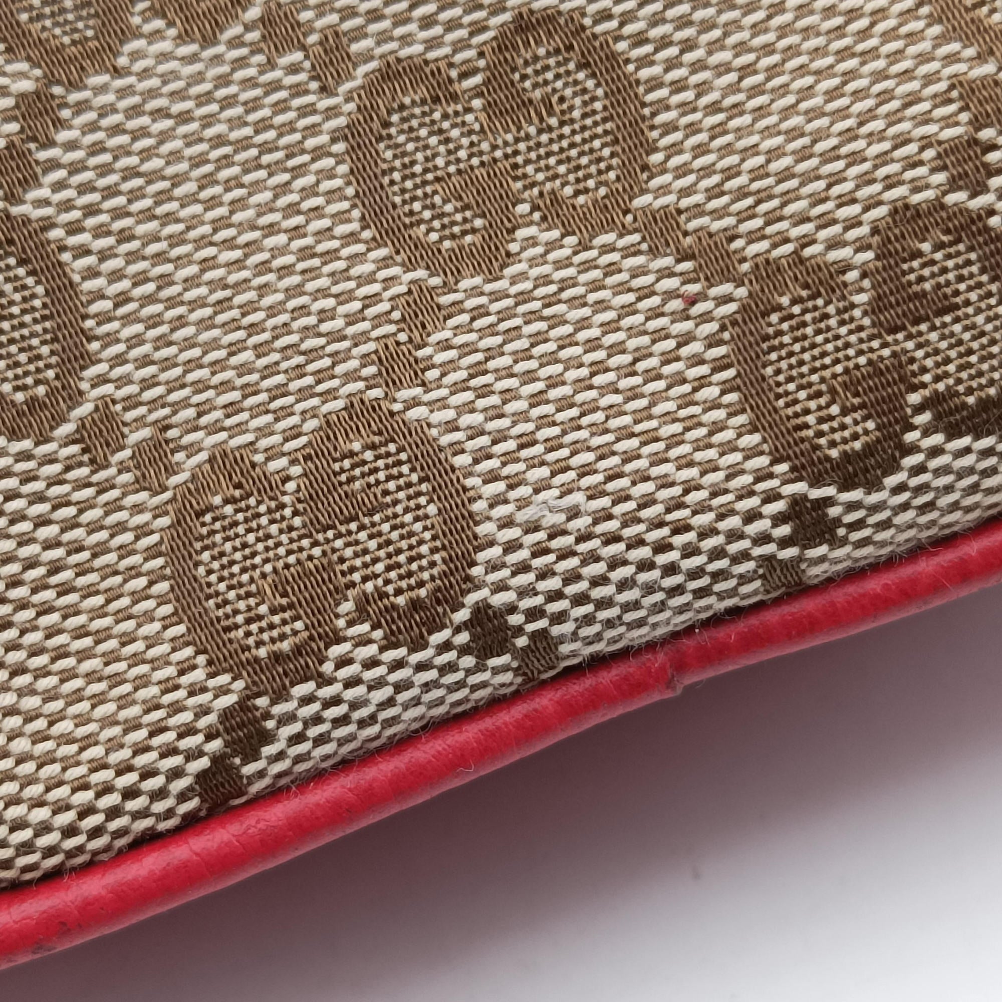 Bree Microguccissima Beige x red Canvas×Leather 449413 I023427209ブリー マイクログッチシマ ベージュ×レッド キャンバス×レザー 449413 I023427209