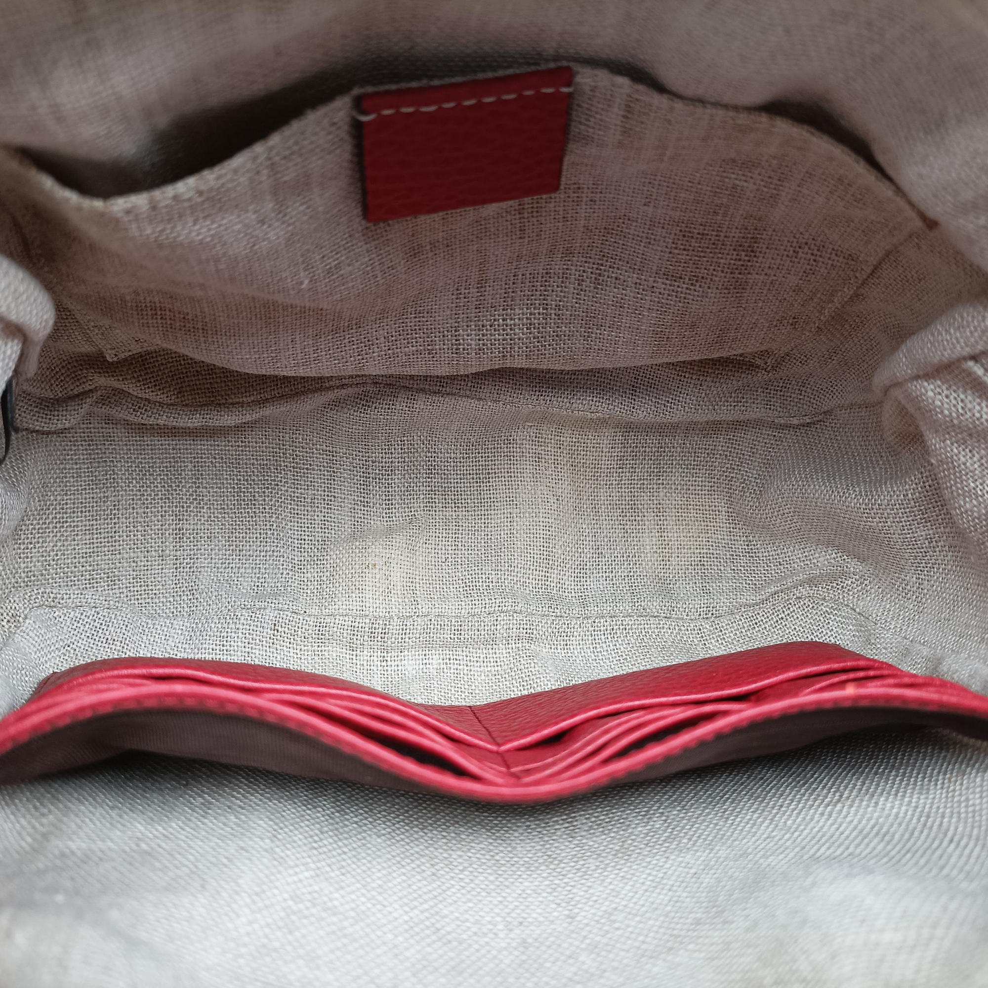 Bree Microguccissima Beige x red Canvas×Leather 449413 I023427209ブリー マイクログッチシマ ベージュ×レッド キャンバス×レザー 449413 I023427209