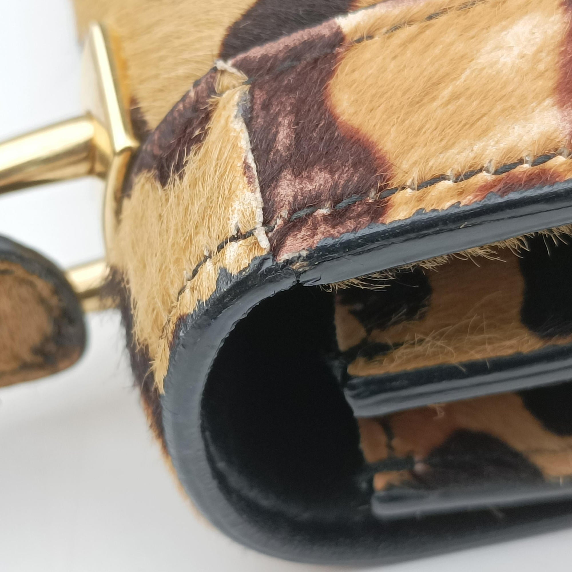 Secondhand Miu Miu Leopard print Multicolour ponyhair×leather  shoulderbag | stylenewstar