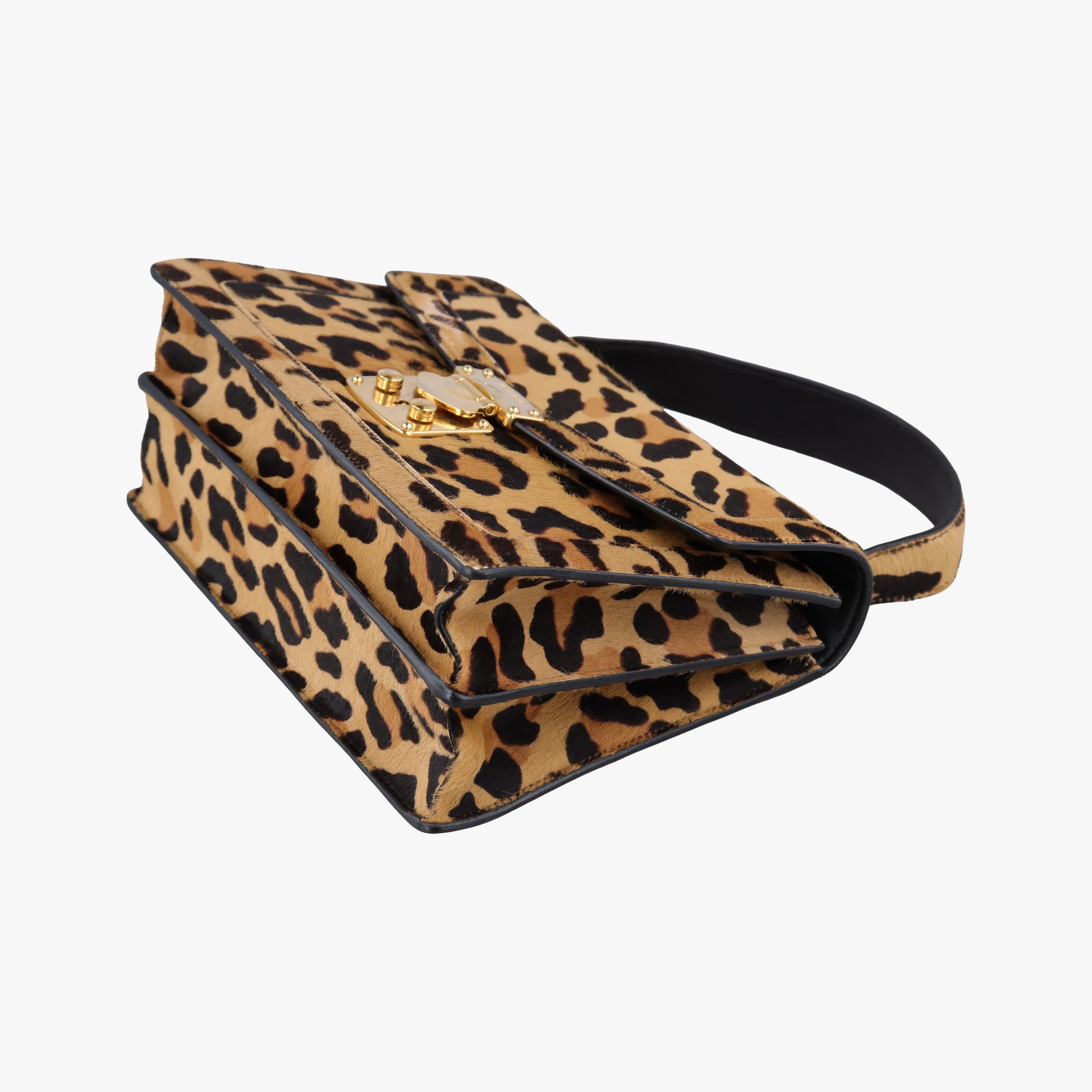 Secondhand Miu Miu Leopard print Multicolour ponyhair×leather  shoulderbag | stylenewstar