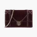 Pre-owned Christian Dior Diorama Burgundy Leather  shoulderbag | stylenewstar