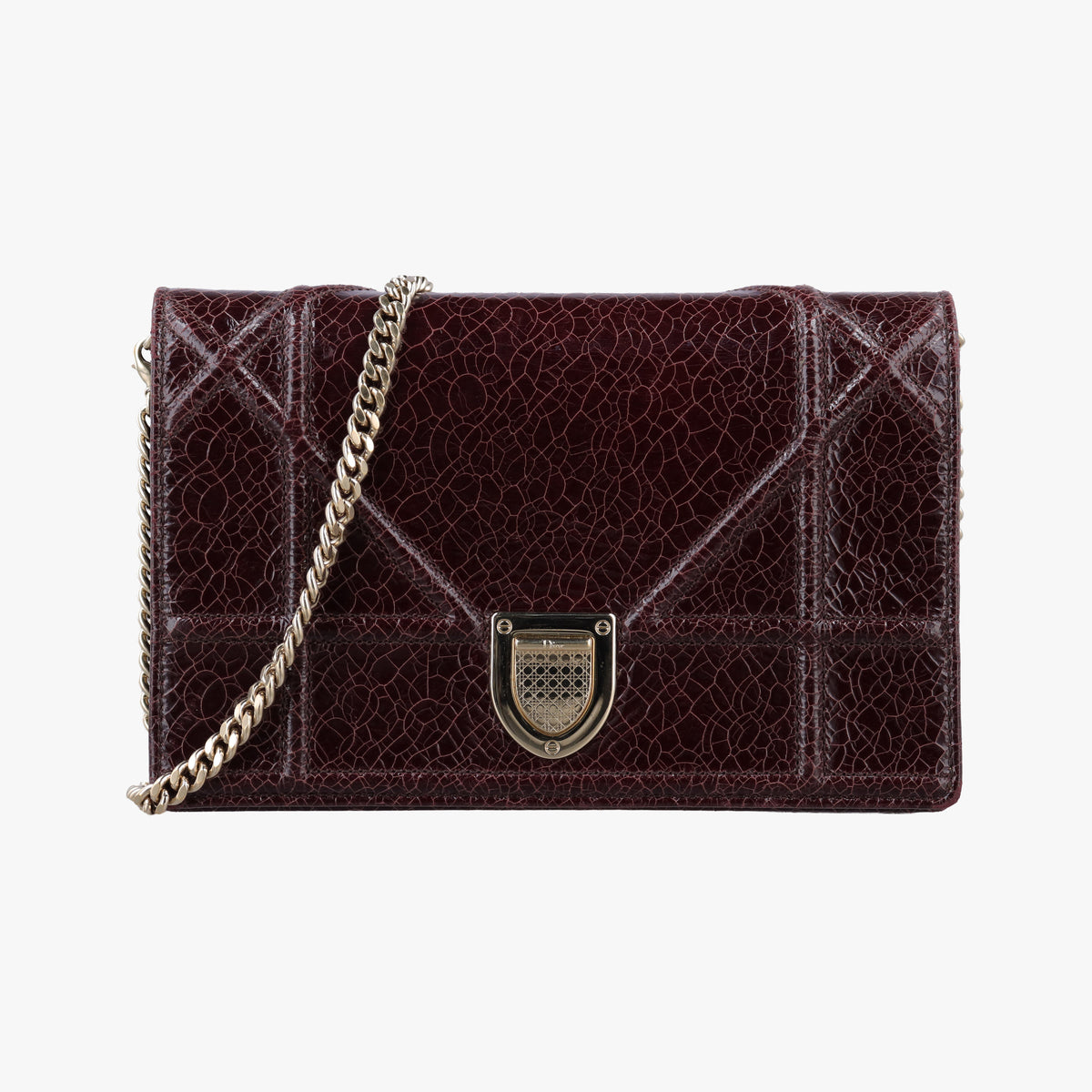 Pre-owned Christian Dior Diorama Burgundy Leather  shoulderbag | stylenewstar