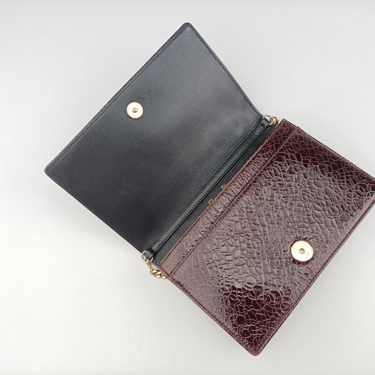 Pre-owned Christian Dior Diorama Burgundy Leather  shoulderbag | stylenewstar