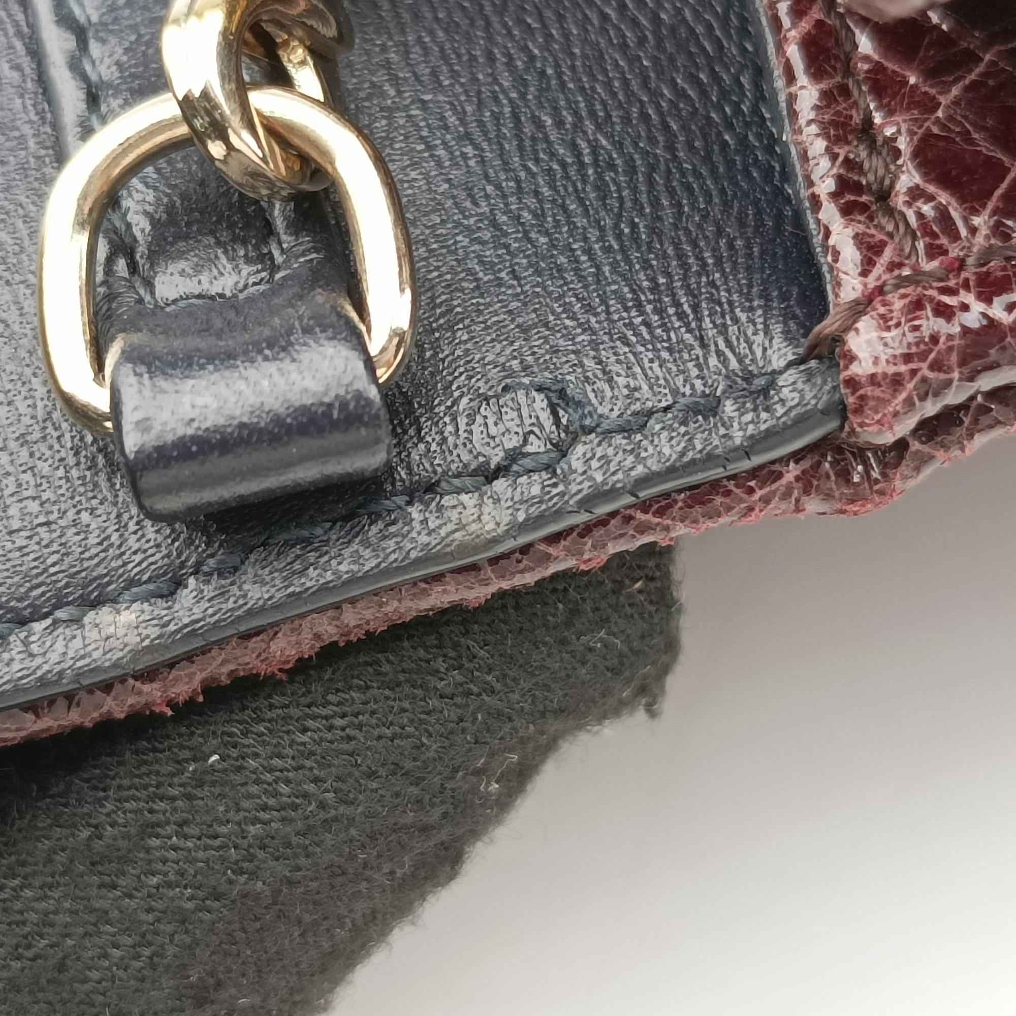 Pre-owned Christian Dior Diorama Burgundy Leather  shoulderbag | stylenewstar