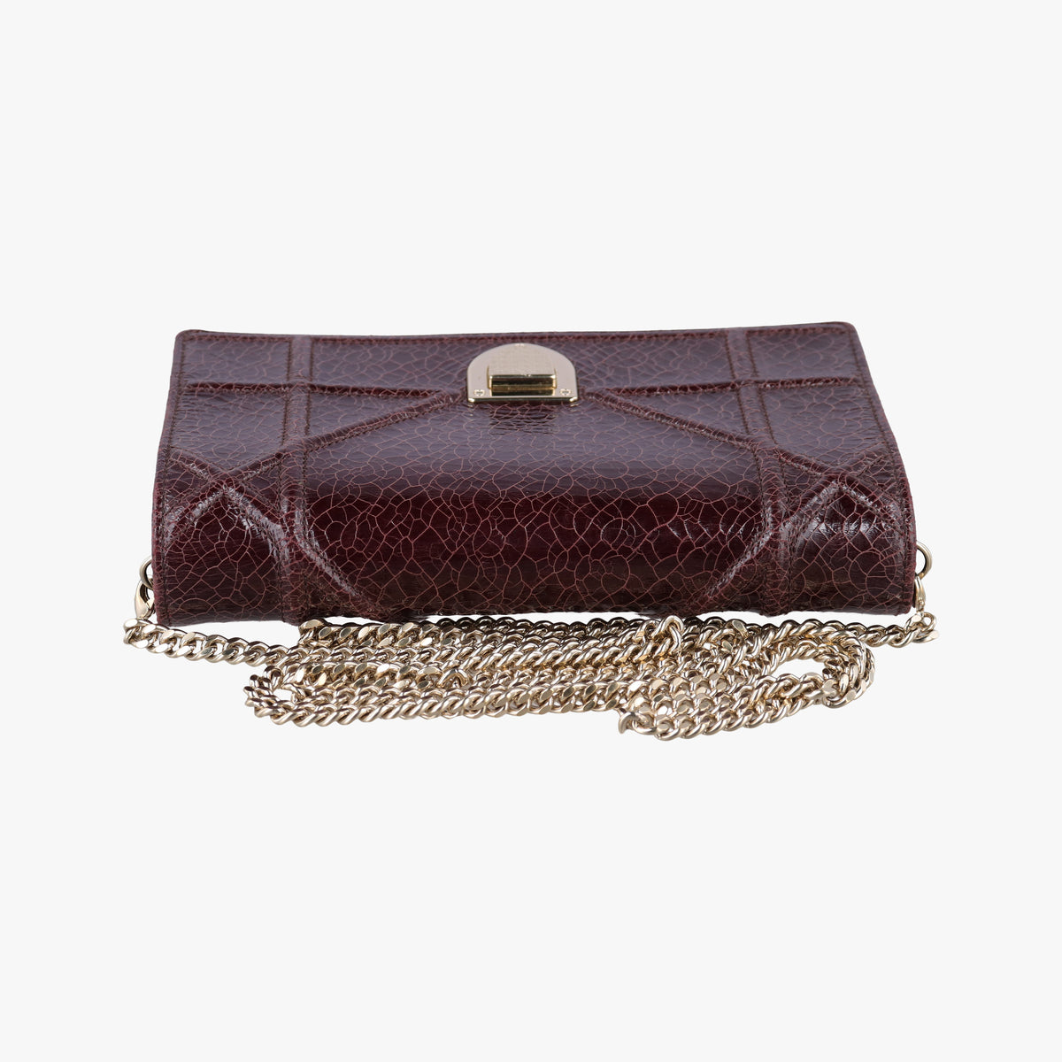 Pre-owned Christian Dior Diorama Burgundy Leather  shoulderbag | stylenewstar