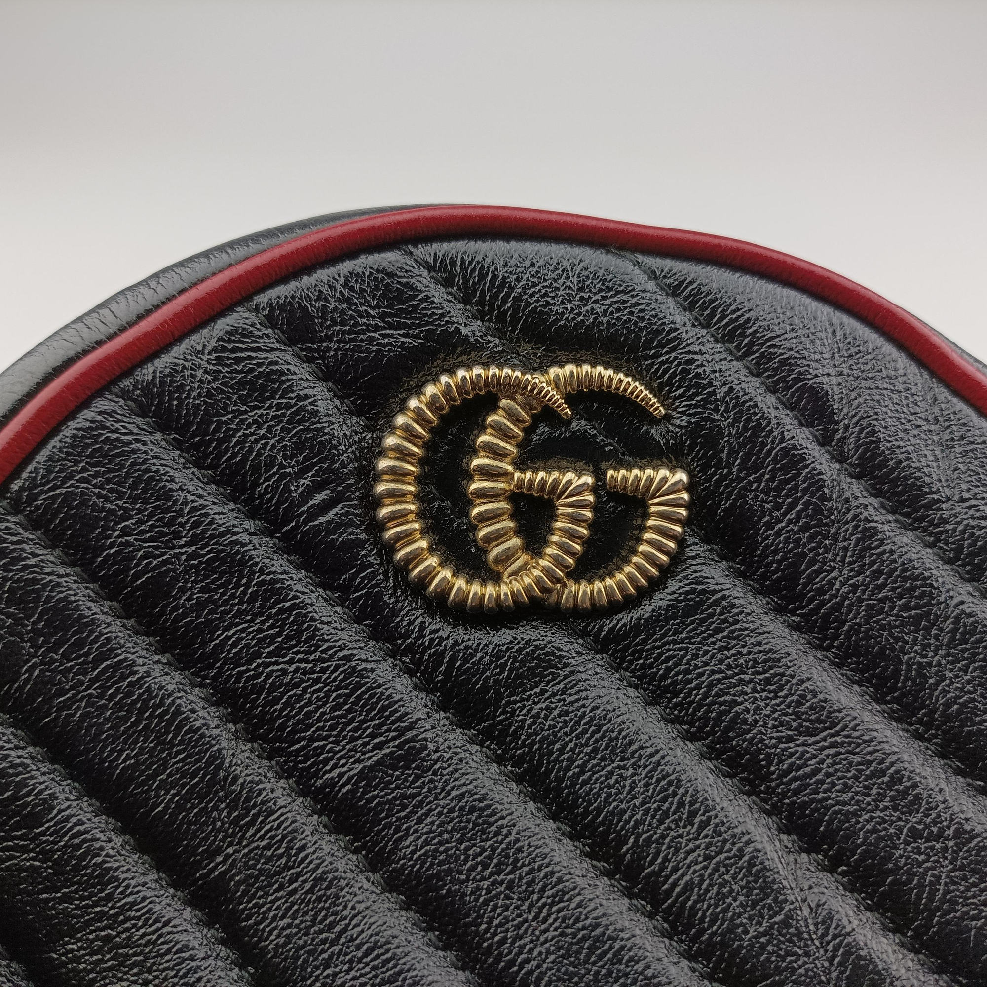 GG Marmont Black×Red Leather 550154 H029690636GGマーモント ブラック×レッド レザー 550154 H029690636