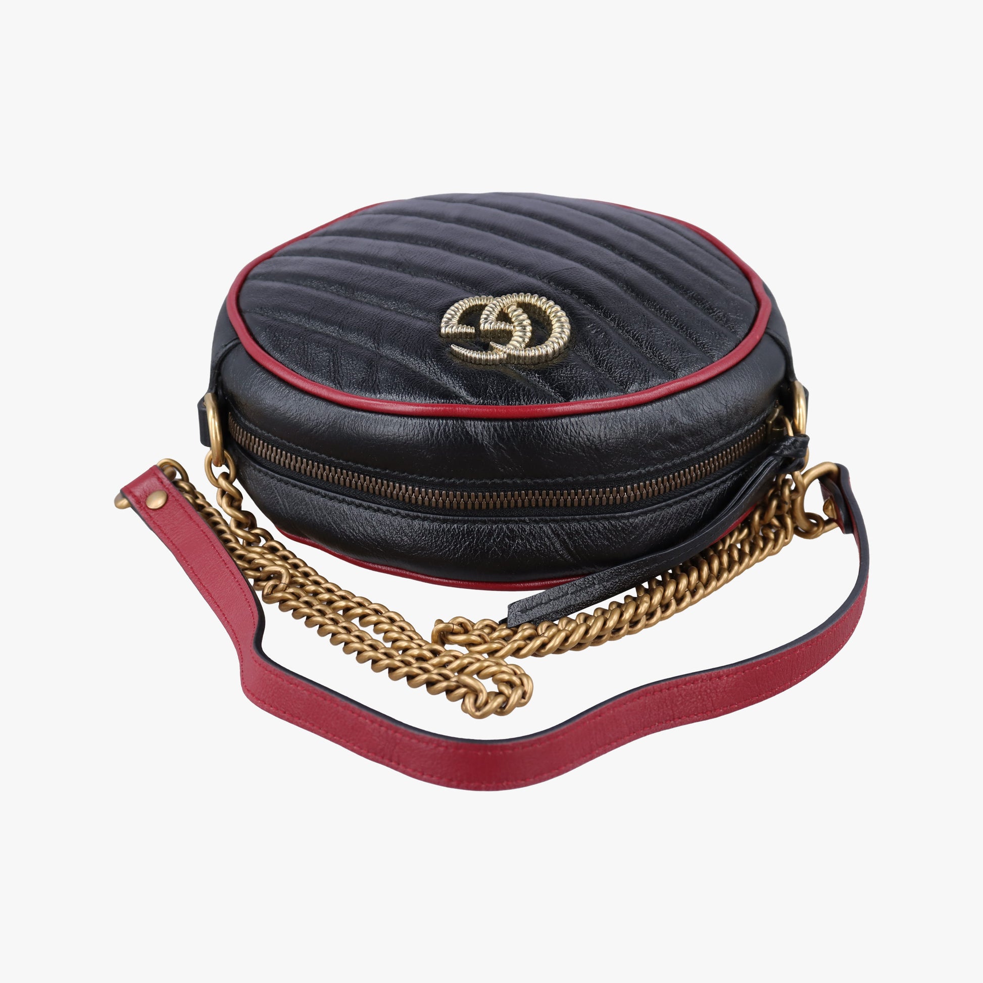 GG Marmont Black×Red Leather 550154 H029690636GGマーモント ブラック×レッド レザー 550154 H029690636