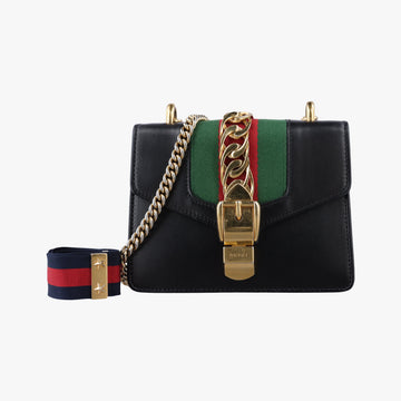 Sylvie Black×red×green Leather 431666 H021749324シルヴィ ブラック×レッド×グリーン レザー 431666 H021749324