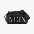 VLTN Print Black Leather IC ChipVLTN プリント ブラック レザー ICチップ