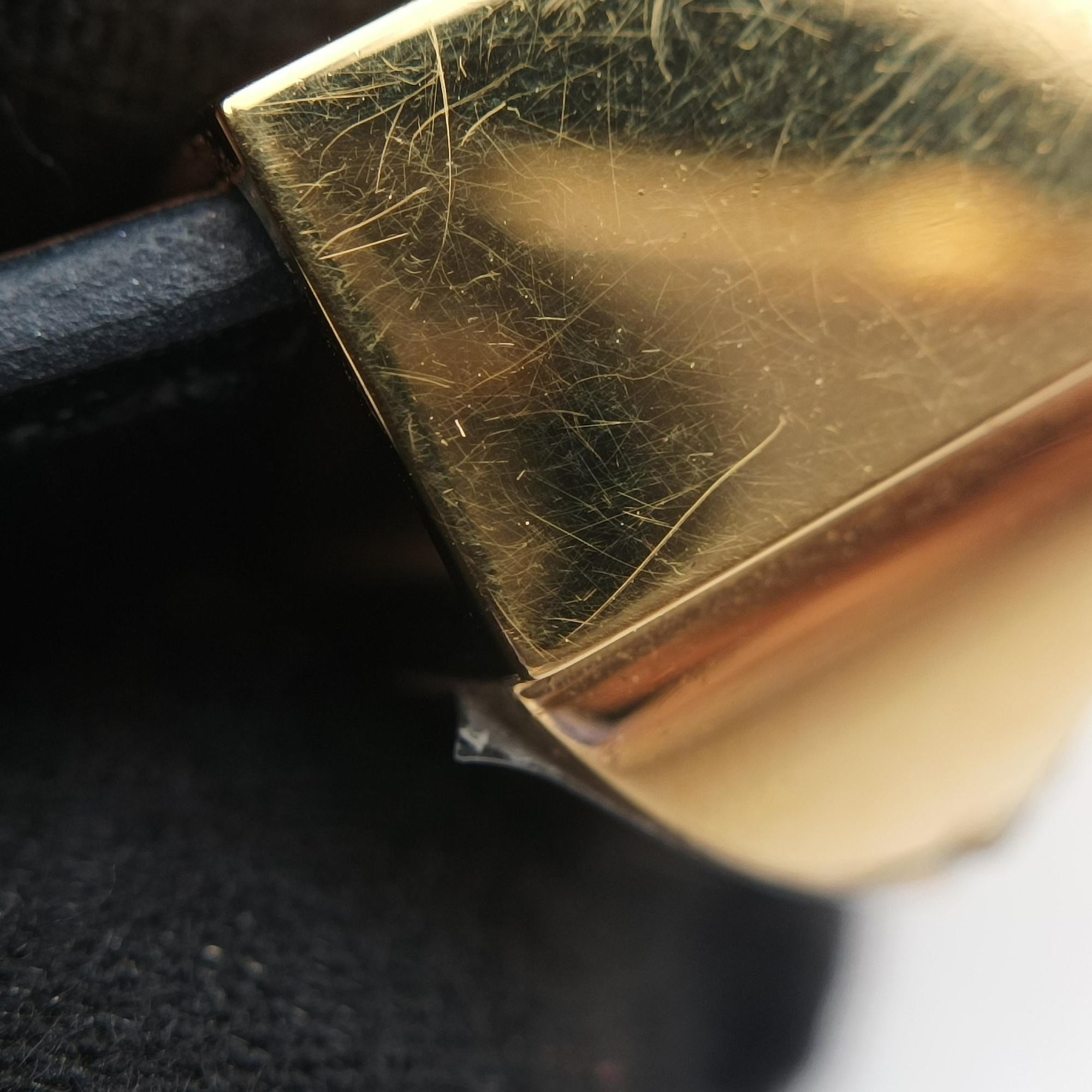 Pre-owned Hermes Collier de Chien Black×golden Leather × GP  bangle/wristband | stylenewstar
