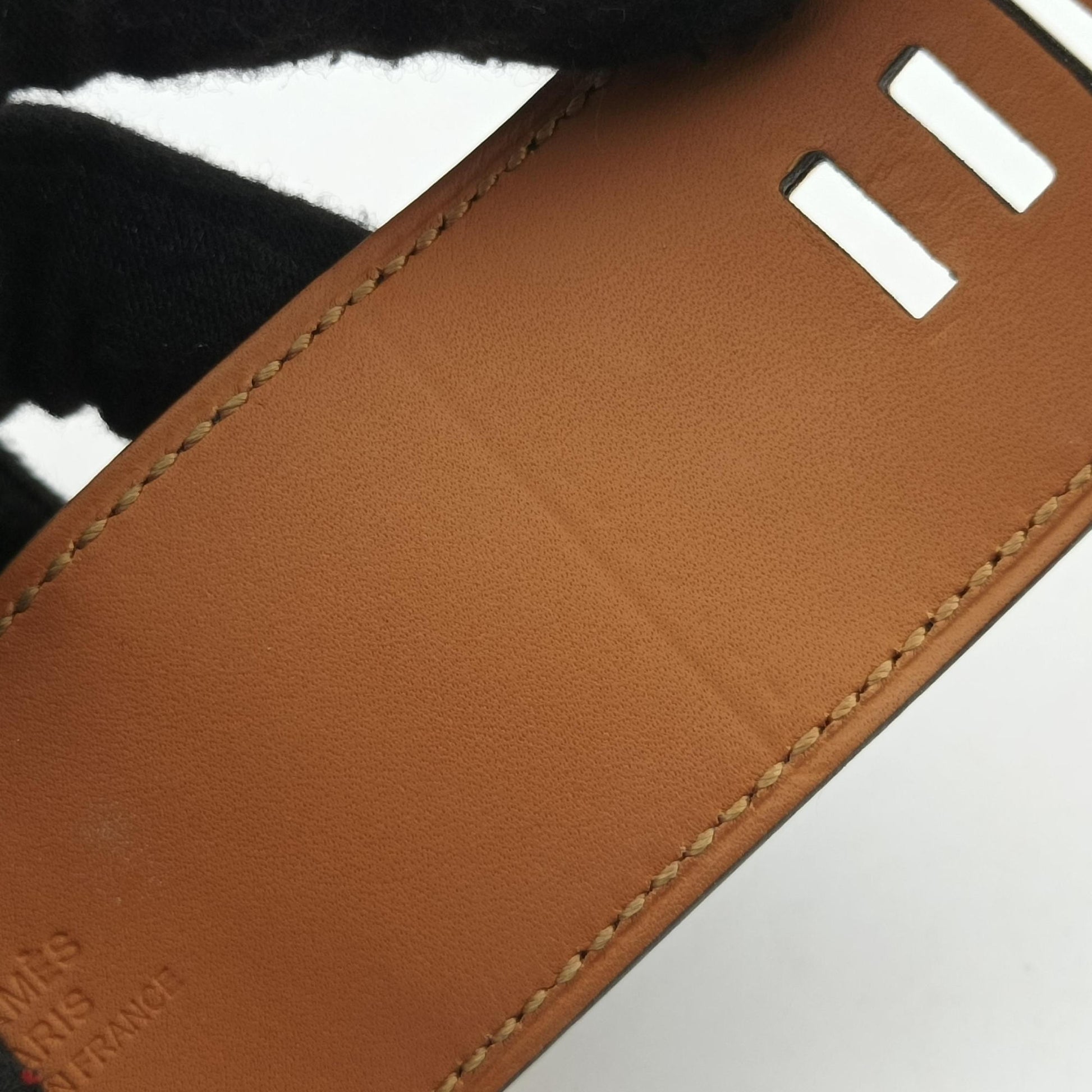 Pre-owned Hermes Collier de Chien Black×golden Leather × GP  bangle/wristband | stylenewstar